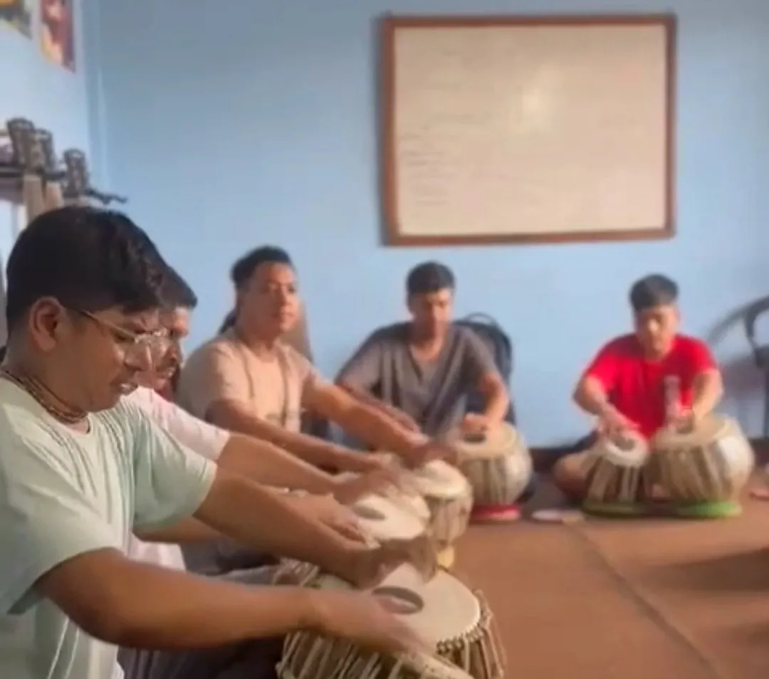 Students in a tabla class at ECA Academy